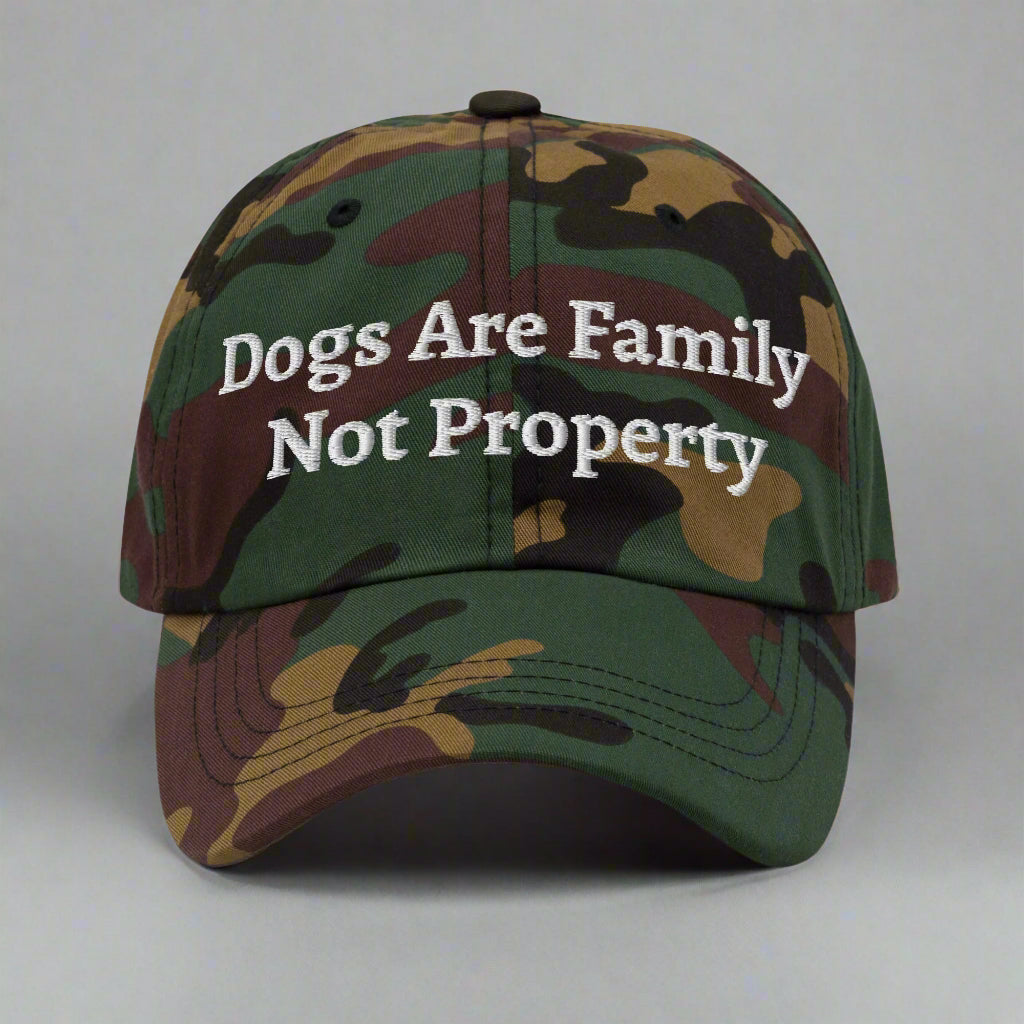dogs are family camo cap
