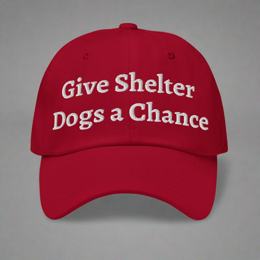 give shelter dogs a chance red cap