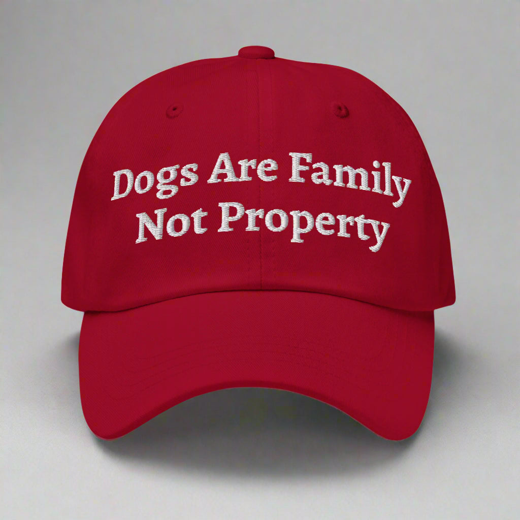 dogs are family red cap
