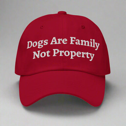 dogs are family red cap