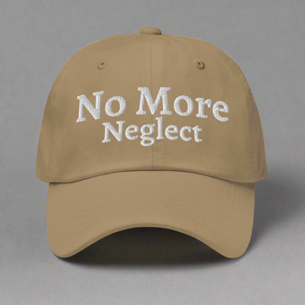 no more neglect beige cap