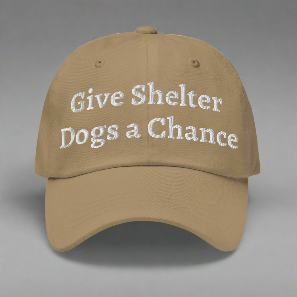 give shelter dogs a chance beige cap