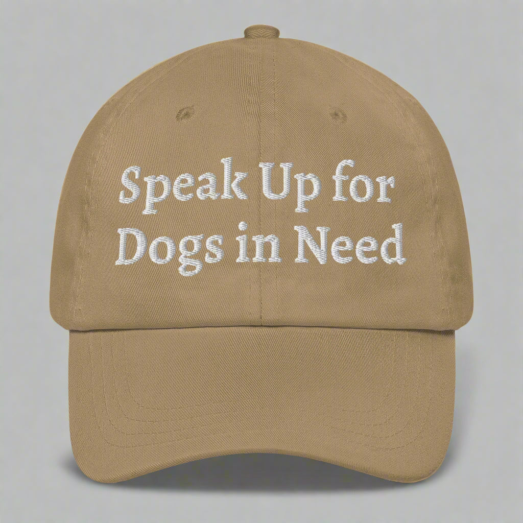 speak up for dogs beige cap