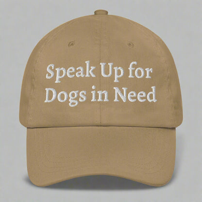 speak up for dogs beige cap