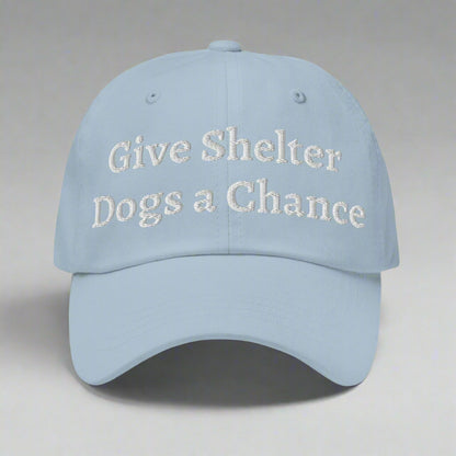 give shelter dogs a chance light blue cap