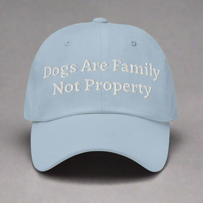 dogs are family light blue cap