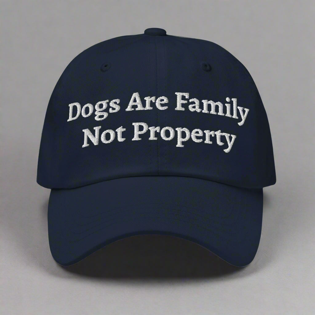 dogs are family navy cap