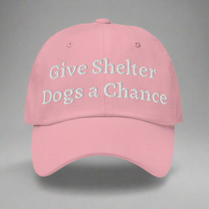 give shelter dogs a chance pink cap