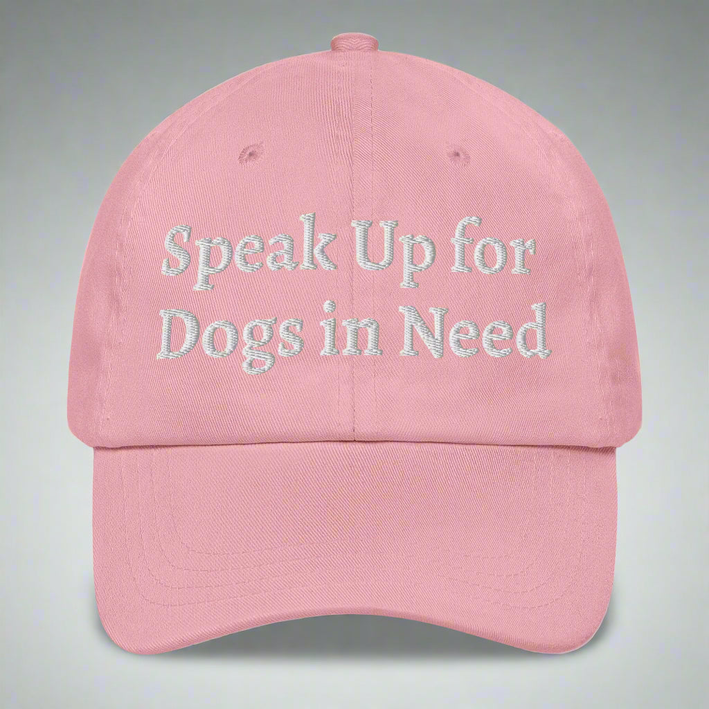 speak up for dogs pink cap