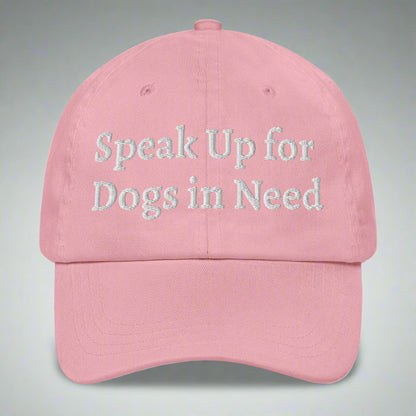 speak up for dogs pink cap