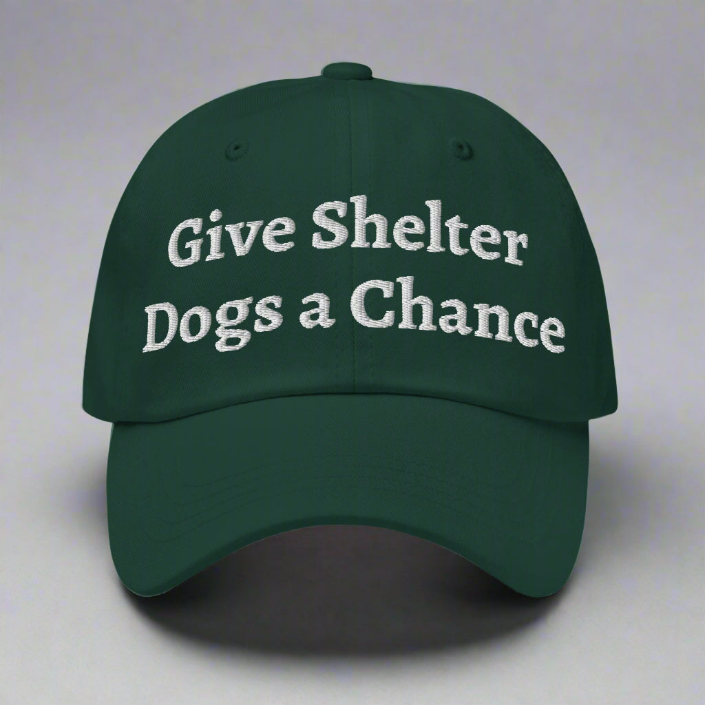 give shelter dogs a chance green cap