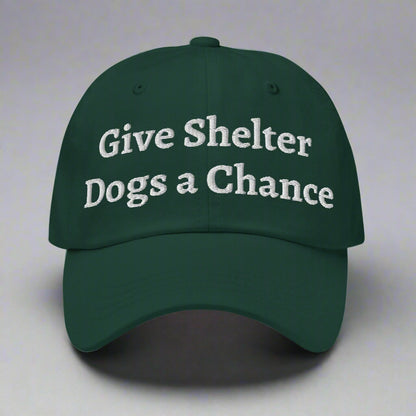 give shelter dogs a chance green cap