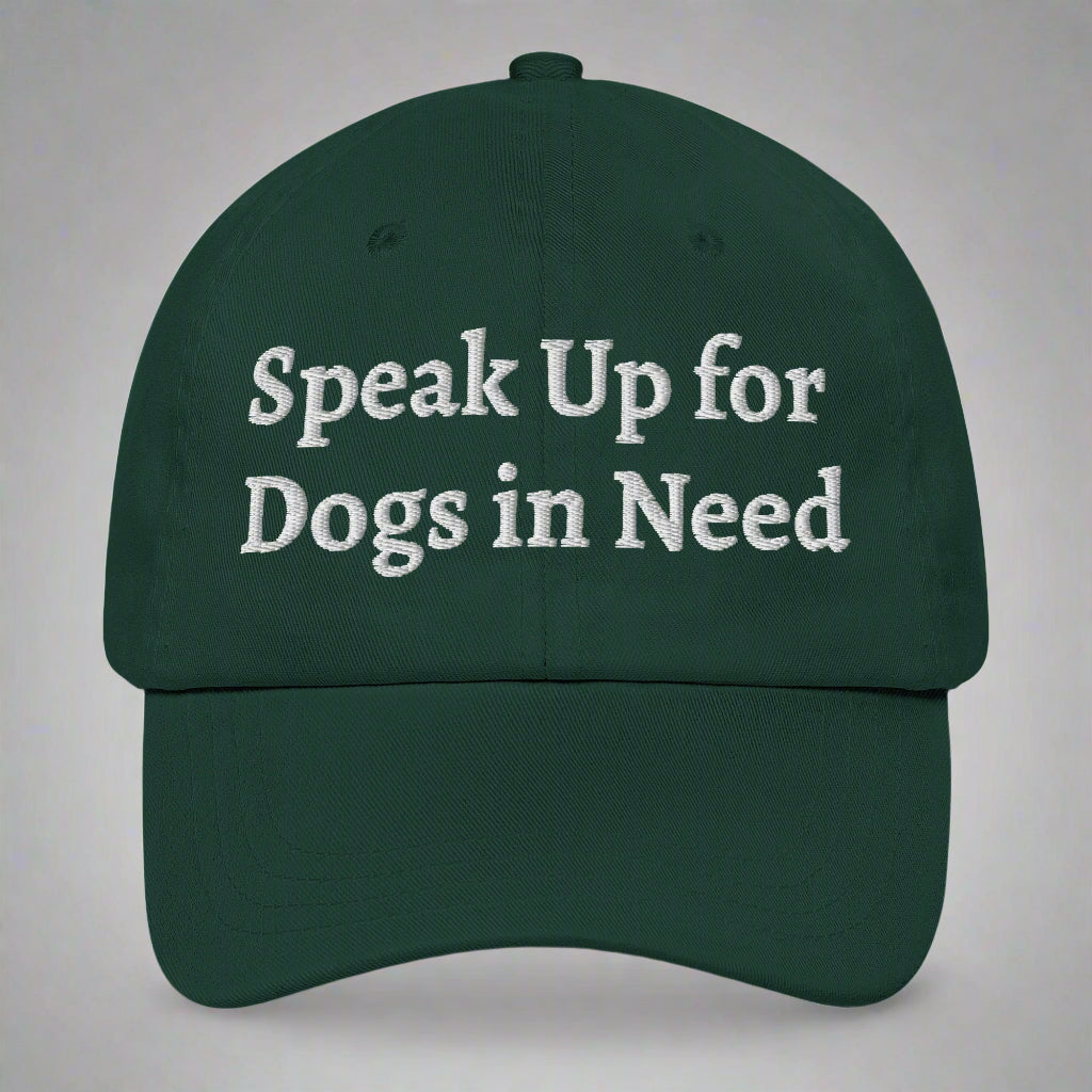 speak up for dogs green cap