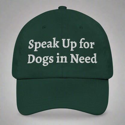 speak up for dogs green cap