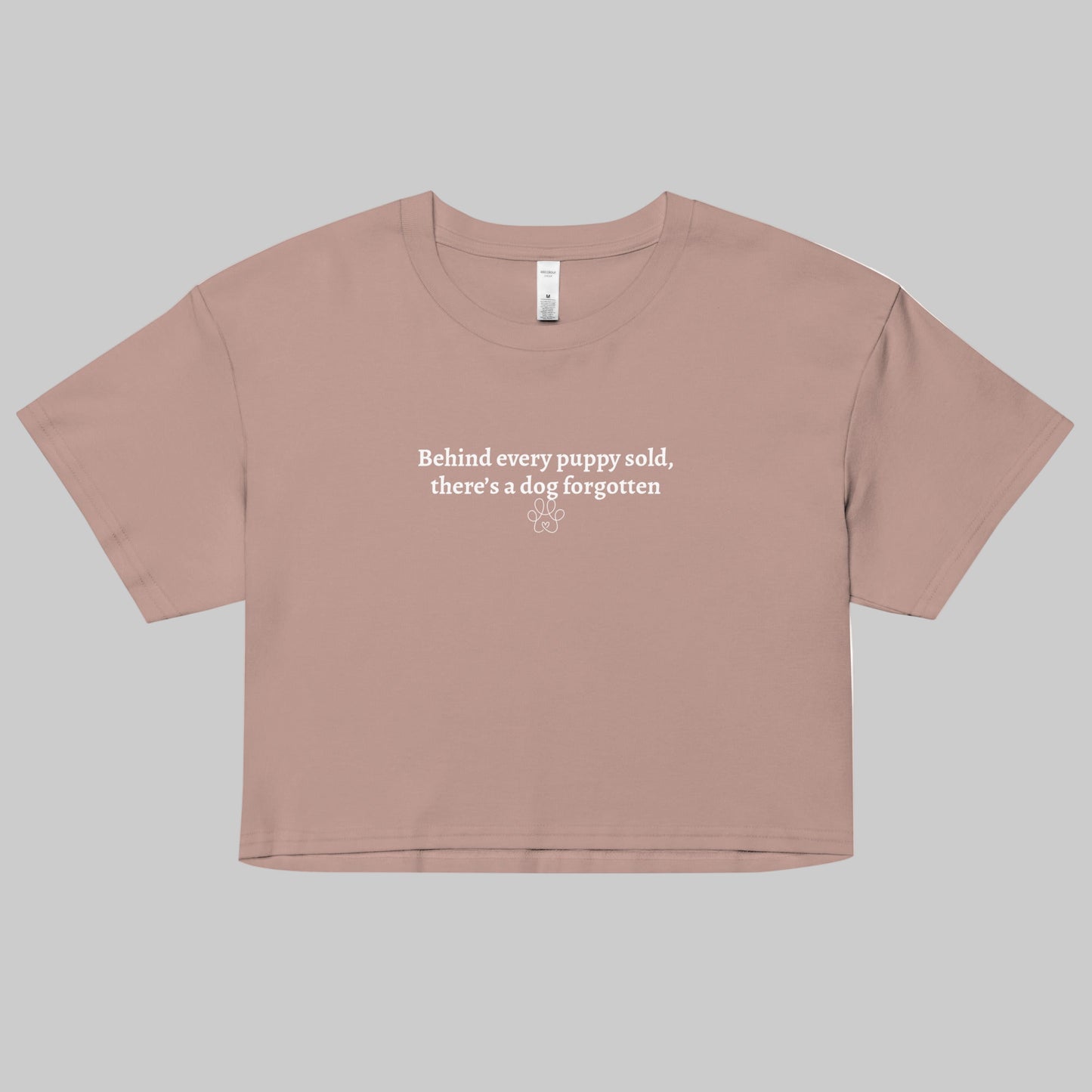 behind every puppy sold crop top mineral