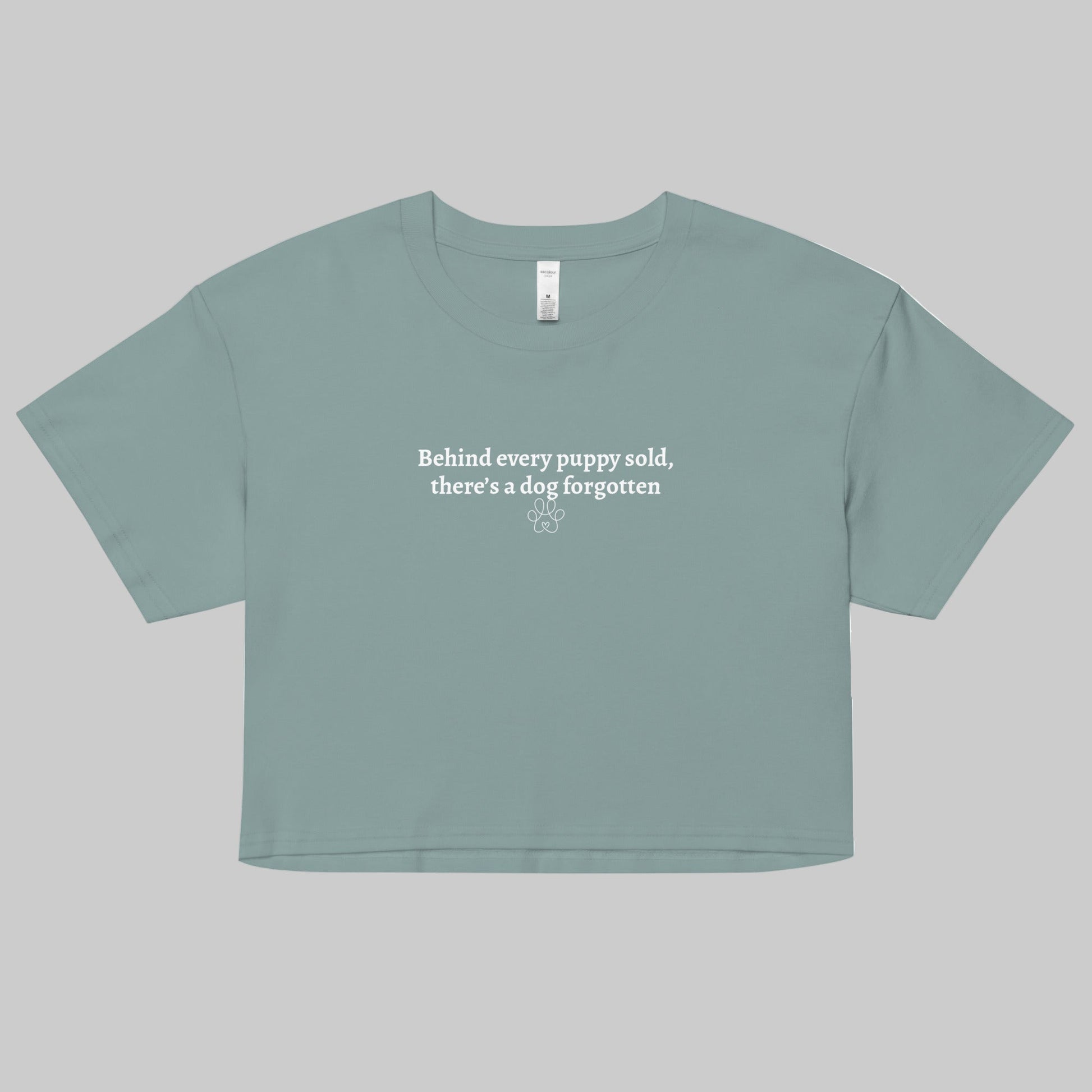 behind every puppy sold crop top mint