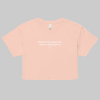 behind every puppy sold crop top bone